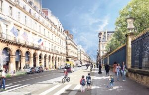 Graphic of cycle route on Rue de Rivoli