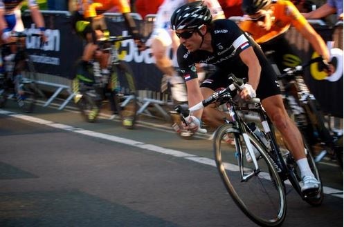Dean Downing racing for Rapha Condor Sharp, Tour Series, Oxford, 2012 (copyright Simon MacMichael)