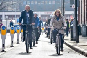 Belfast bike route Alfred Street (Image by Department for Regional Development, Northern Ireland)
