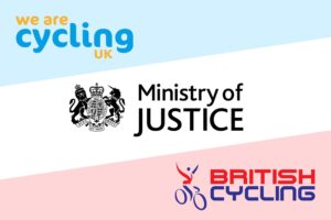 Cycling UK, Ministry of Justice and British Cycling logos.jpg