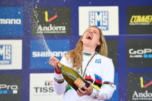 Rachel Atherton after winning 2015 MTB Downhill World Championship (Photo by David Ramos, Getty Images for British Cycling).jpg