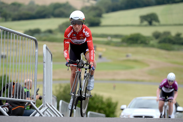 Emma Pooley wins national time trial championship 2014 (copyright Britishcycling.org.uk)
