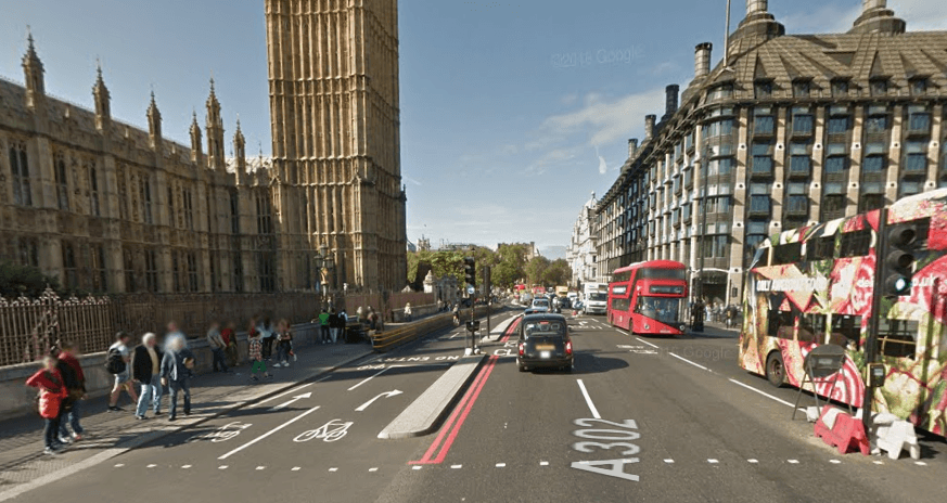 Westminster Bridge Google Street View Sep 2016 looking west.PNG
