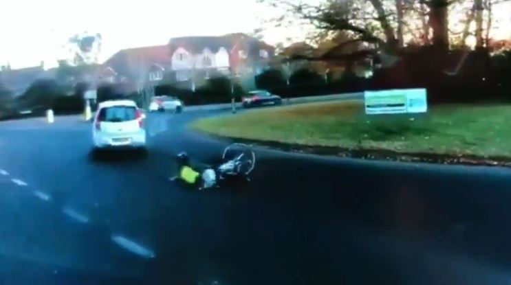 Horsham roundabout (picture Mike Dearsley Twitter video still).JPG