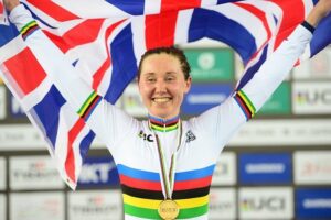 Katy Archibald after winning Omnium world championship 2017 (copyright Britishcycling.org_.uk).jpg
