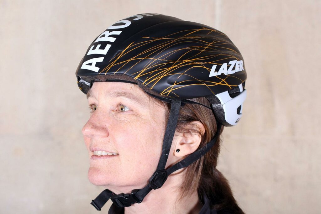 Lazer Cosmo helmet with Aeroshell – aeroshell on.jpg
