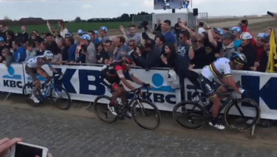 Peter Sagan Tour of Flanders 2017 fan’s jacket (Seal Jobs Twitter video still).PNG