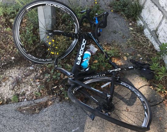 Chris Froome’s Pinarello Dogma after hit and run