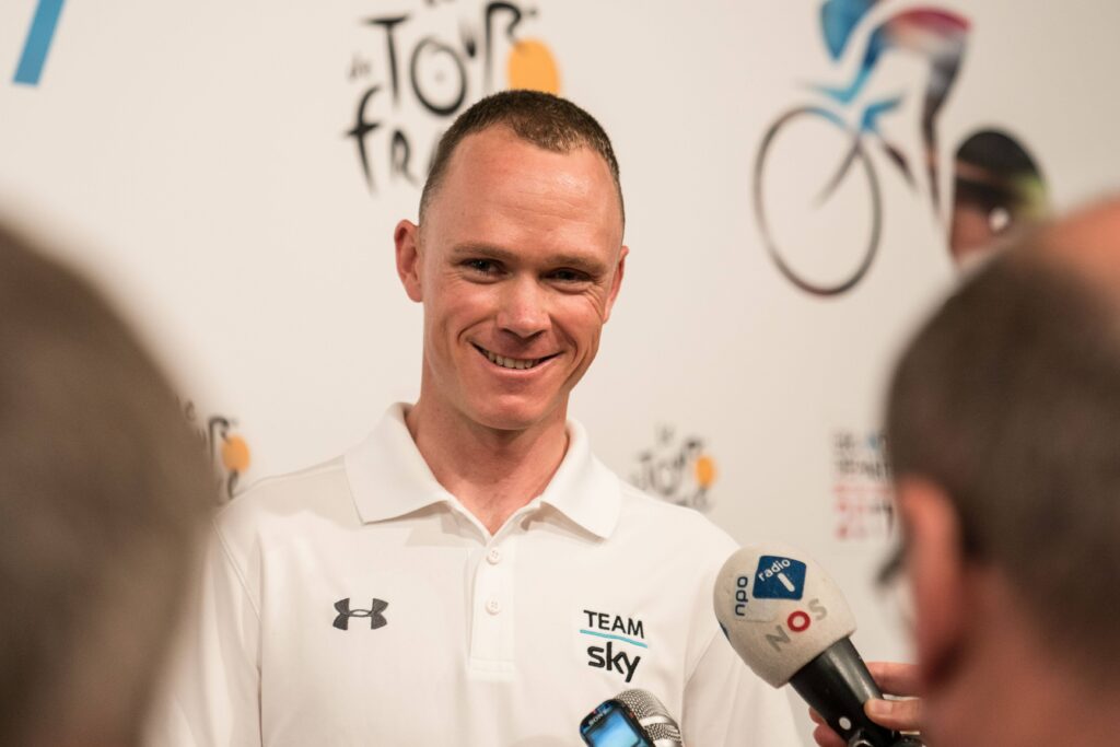 Chris Froome at pre-Tour de France 2017 press conference (picture credit Team Sky).jpg