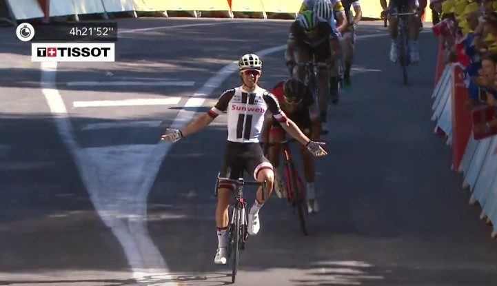 Michael Matthews wins Stage 14 (via YouTube).jpg