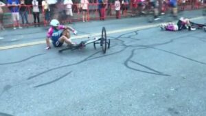 Sam Rosenholtz (left) after crash at Gran Prix of Beverly (Instagram video still).JPG