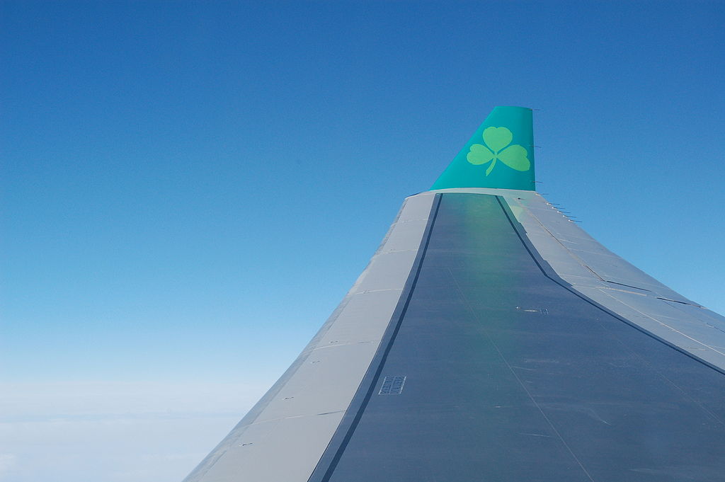 Aer Lingus Airbus A330 winglet (public domain).JPG