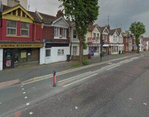 Cycle lane on Lewes Road, Brighton (via StreetView).jpg