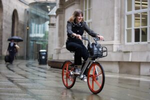 Mobike outside Manchester Central Library (Mobike).jpg