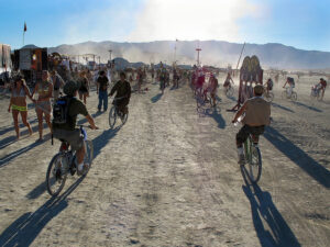 Bicycles at Burning Man (licensed CC BY 2.0 on Flickr by BikeJuJu).jpg
