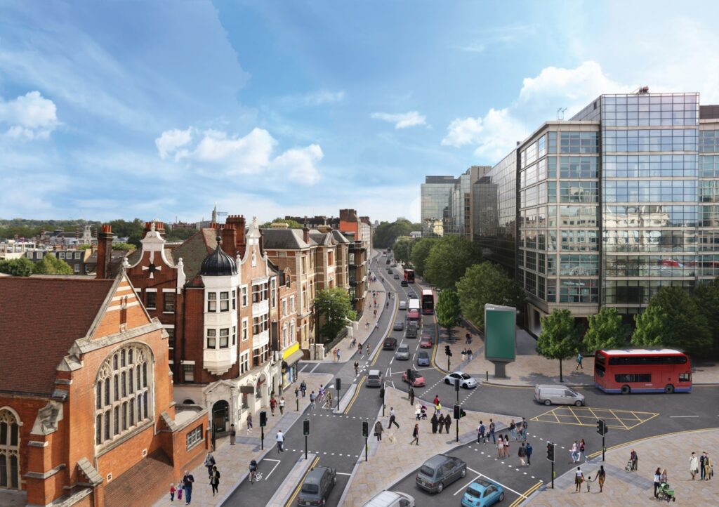 Cycle Superhighway 9 at Hammersmith CGI impression (source TfL).jpg