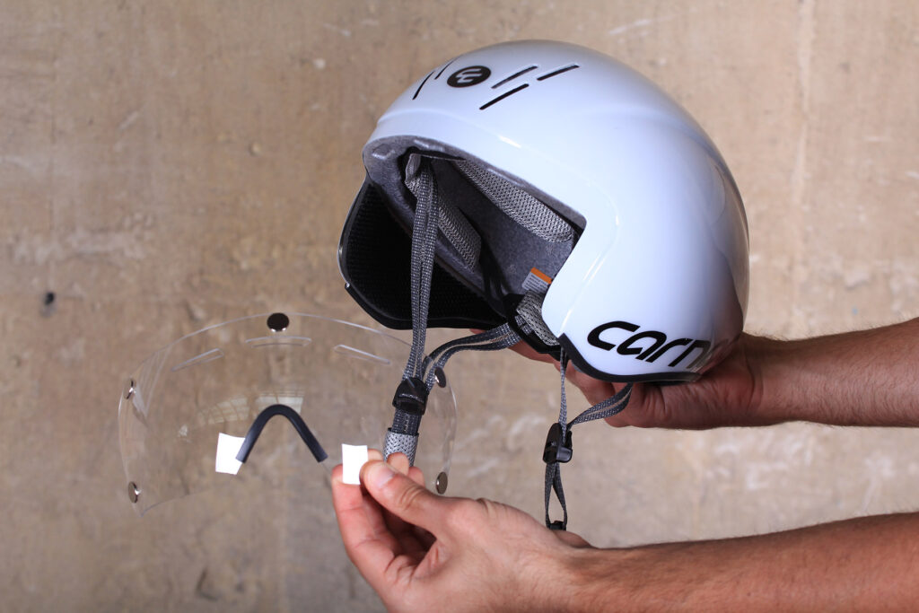 Planet X Carnac Kronus Time Trial Helmet – visor going on 1.jpg