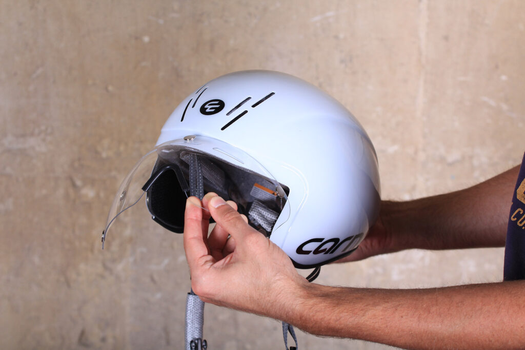 Planet X Carnac Kronus Time Trial Helmet – visor going on 2.jpg