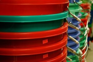 Plastic buckets (CC licensed by Eric L via Flickr).jpg