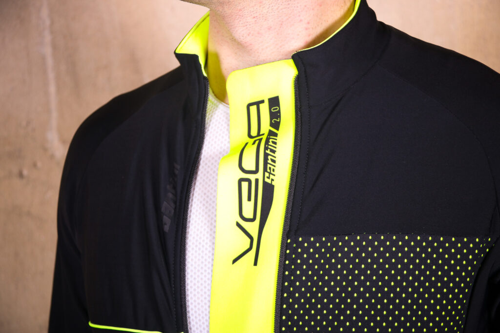 Santini Vega 2.0 Aquazero Long Sleeve Thermofleece Jersey – placket.jpg