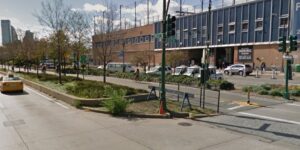 Entrance to Manhattan Cycle Path at West Houston Street (via StreetView).jpg