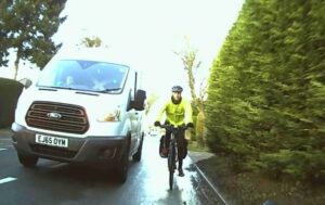 Near Miss of the Day van and cyclist.JPG