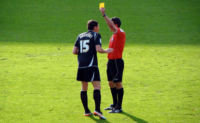 Yellow card (licensed CC BY-SA 2.0 on Flickr by Jon Candy).jpg