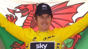 Geraint Thomas on Tour de France 2018 podium.JPG
