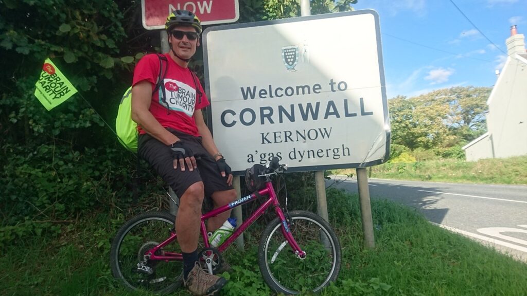 Peter Williams on daughter Ellie’s bike