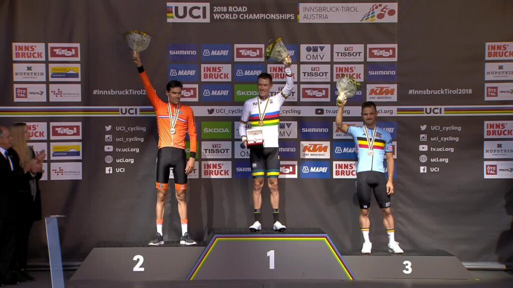 World Championship Time Trial podium 2018