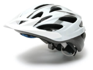 White cycle helmet