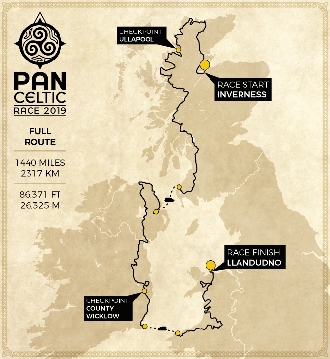 Pan Celtic Race route
