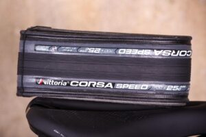 Vittoria Corsa Speed Tubeless Ready tyre flat in studio setting