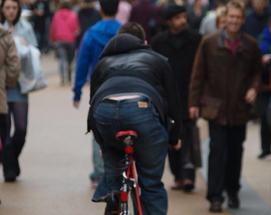 Pedestrian zone cyclist.JPG