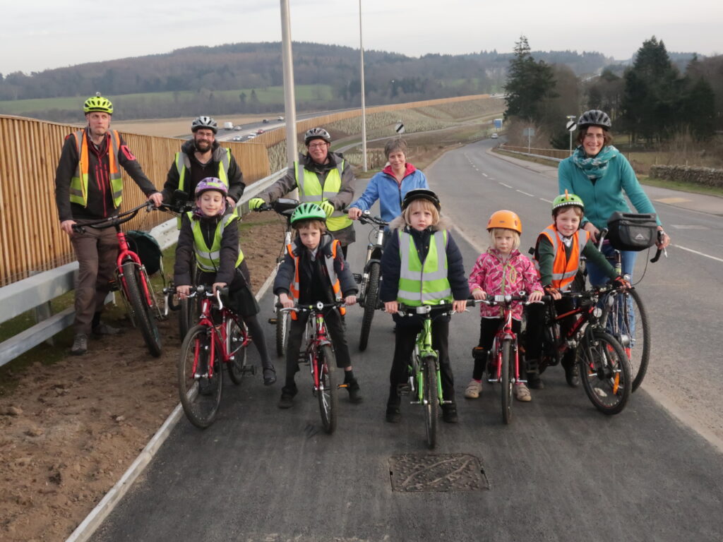 Deeside Way campaigners celebrate reinstatement of path (photo courtesy Carl Gerrard).JPG
