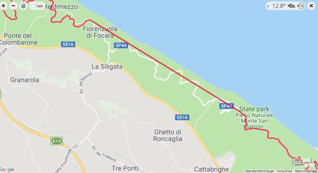 Garmin Connect straight line