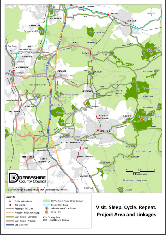 HS2 links map Derbyshire cycle tourism