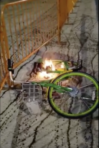 e-bike on fire