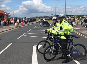Scottish police on bikes (copyright g_cowan via Flickr)