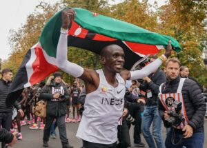 Eliud Kipchoge after running sub 2-hour Marathon