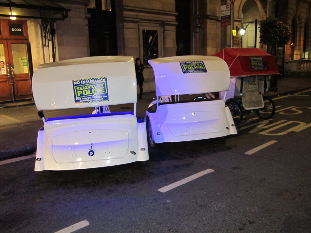 Seized pedicabs (picture Metropolitan Police)