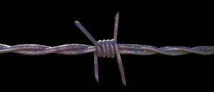 Barbed wire – licensed CC BY-SA 3.0 by fir0002 on Wikimedia Commons