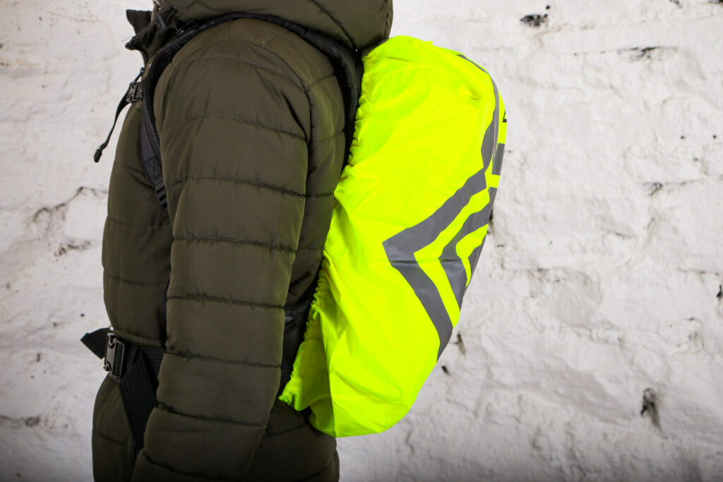 BTR High Visibility Reflective Waterproof Backpack Rucksack Rain Cover – side.jpg