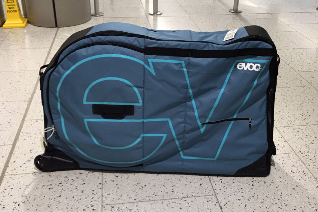 Evoc Bike Travel Bag and stand – airport 1.jpg