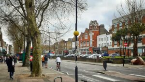 Car-free Chiswik High Road, March 2020 (picture Simon MacMichael)