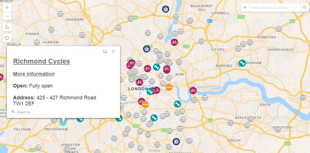 Cycles for Key Workers map London.PNG