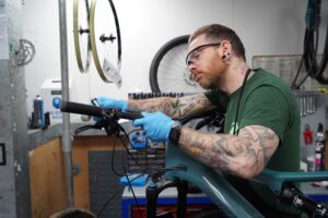 Evans Cycles workshop – via Evans Cycles