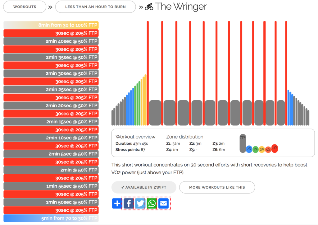 Zwift: the wringer session
