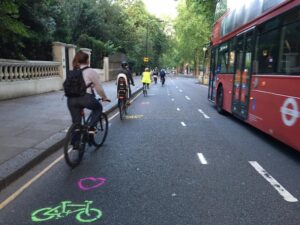 Holland Park guerrilla cycle lane (Extinction Rebellion)