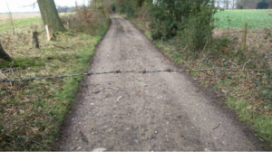 Barbed wire on bike path Kent